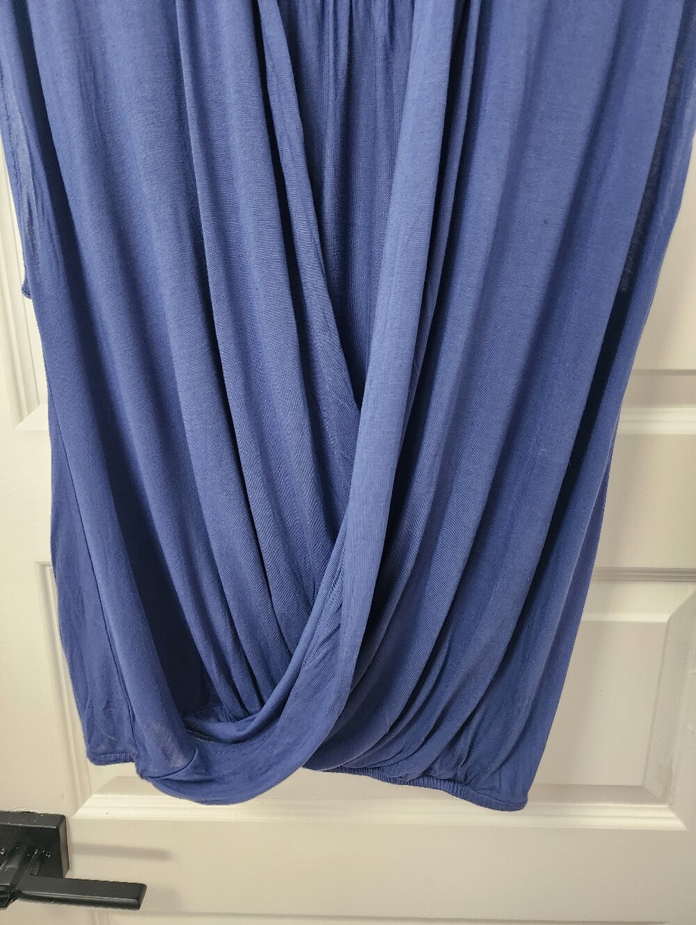 Boden Faux Wrap Blue Top Size 12 - Picture 4 of 6